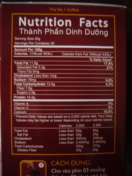 Trung Nguyên - House blend 500g - výživa